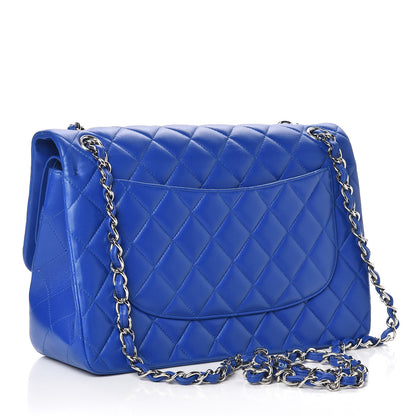 Chanel Lambskin Quilted Jumbo Double Flap Blue 3 of 11