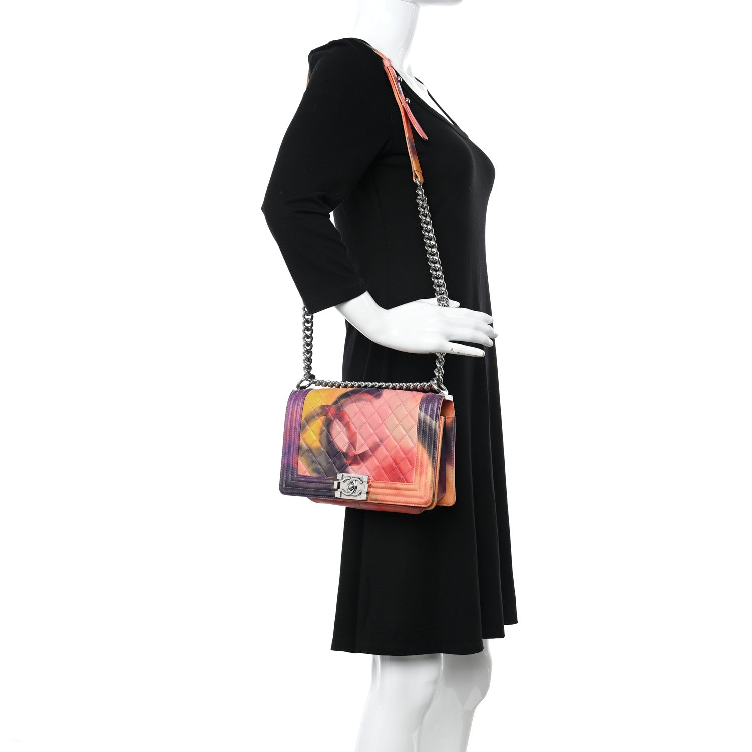 Chanel Printed Lambskin Quilted Medium Flower Power Boy Flap 2 of 21
