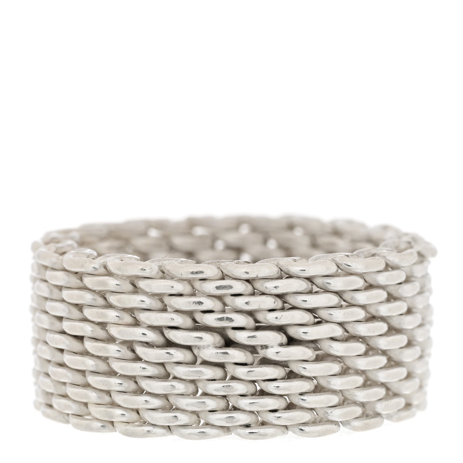 Tiffany Sterling Silver Somerset Mesh Ring 51 5.75 3 of 4