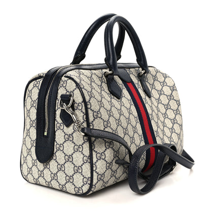 Gucci GG Supreme Monogram Web Medium Ophidia Top Handle Bag Beige Blue 3 of 11