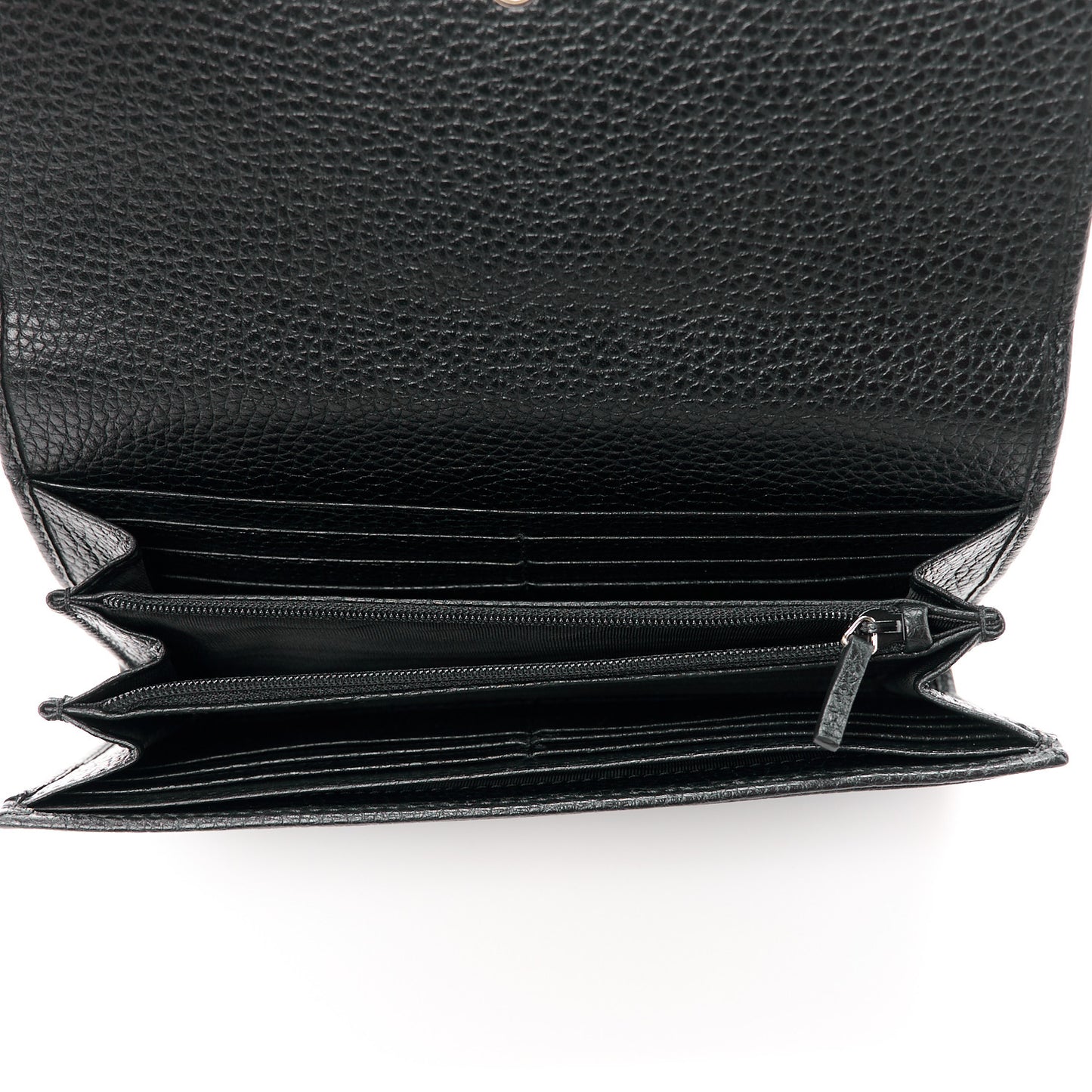 Pebbled Calfskin Large Soho Continental Wallet Black