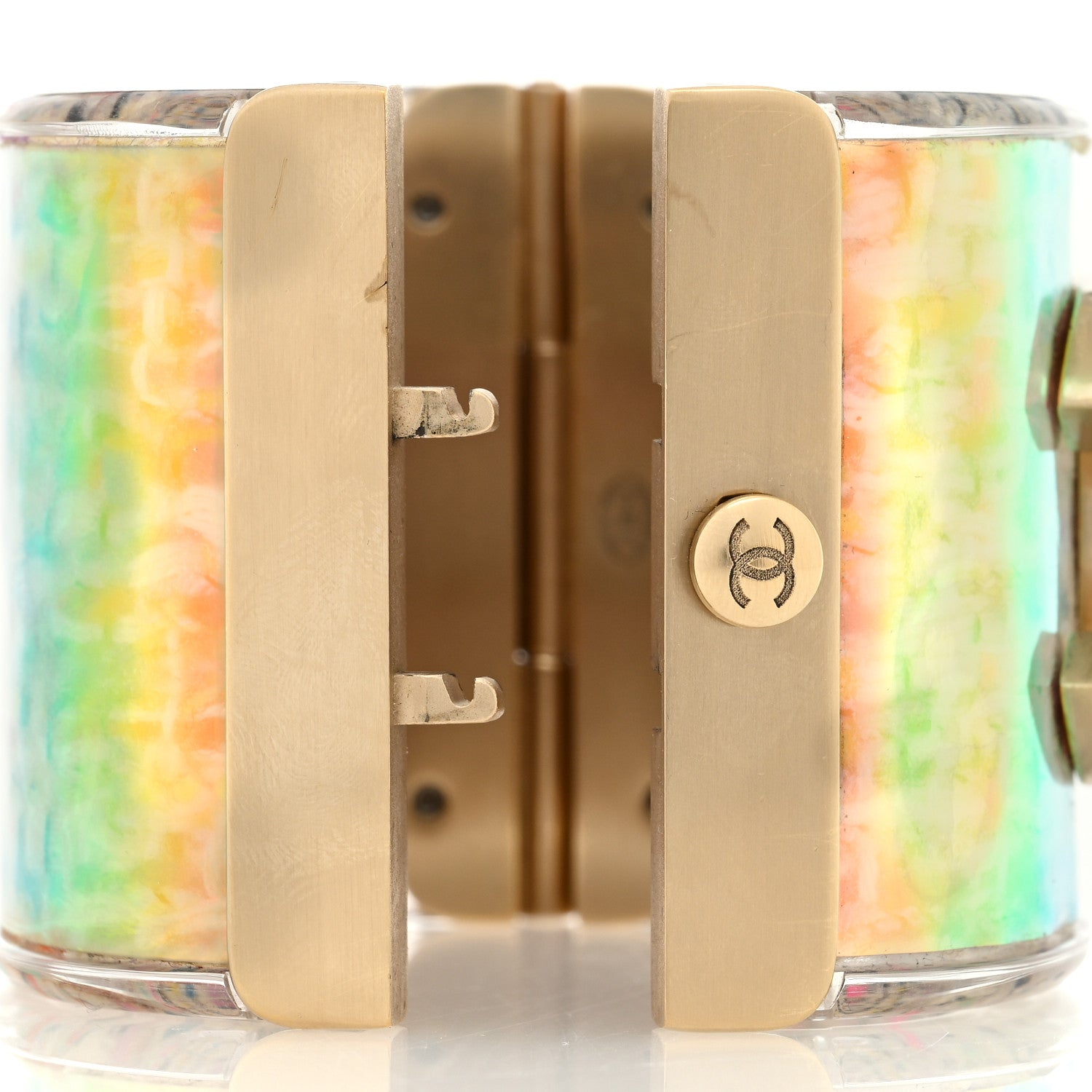 Chanel Iridescent Resin Tweed Effect CC Cuff 4 of 4