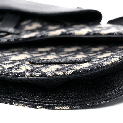 Christian Dior Oblique Saddle Messenger Pouch Beige Black 6 of 8