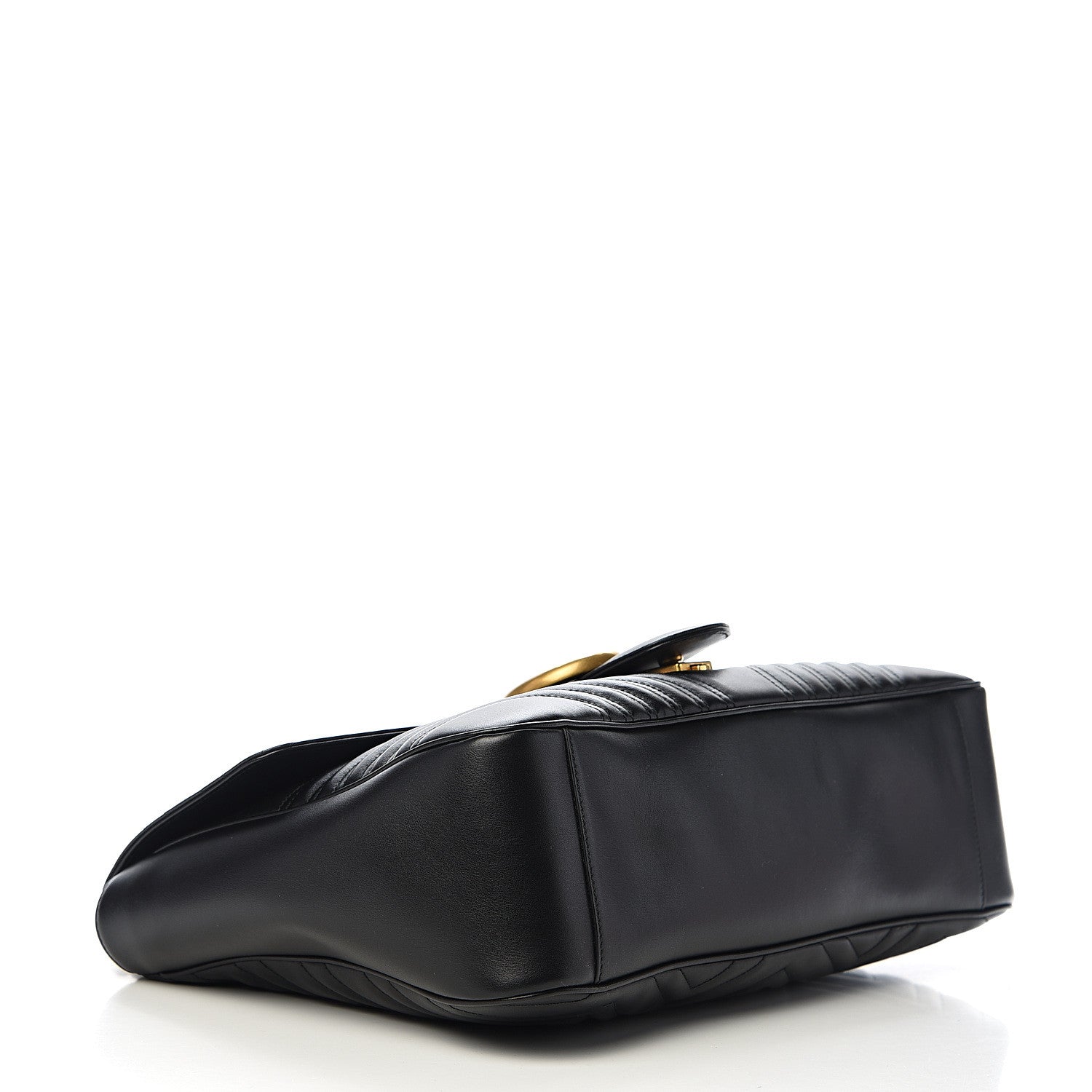 Gucci Calfskin Matelasse Large GG Marmont Shoulder Bag Black 3 of 13