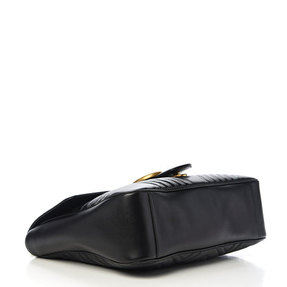 Gucci Calfskin Matelasse Large GG Marmont Shoulder Bag Black 3 of 13