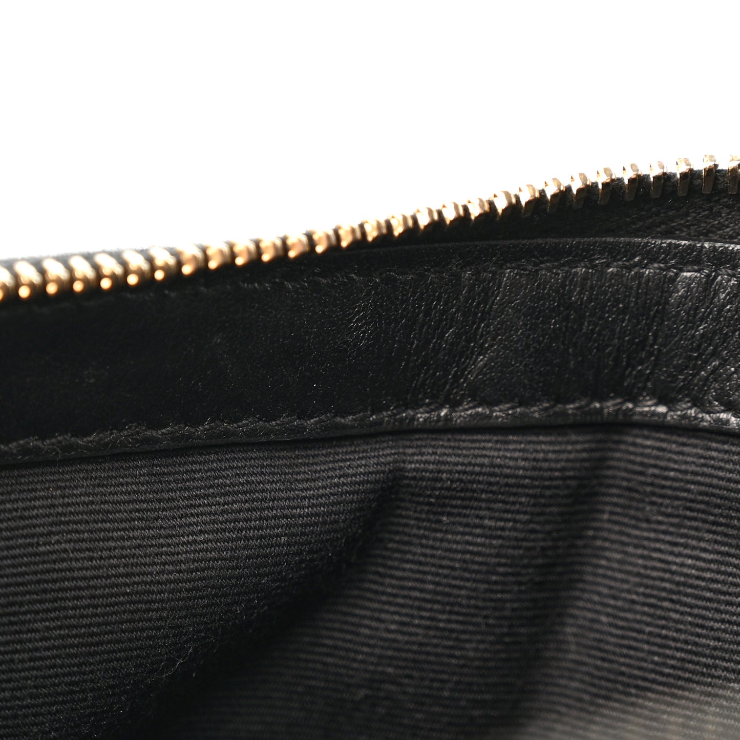 Calfskin Matelasse Chevron Monogram Pouch Black