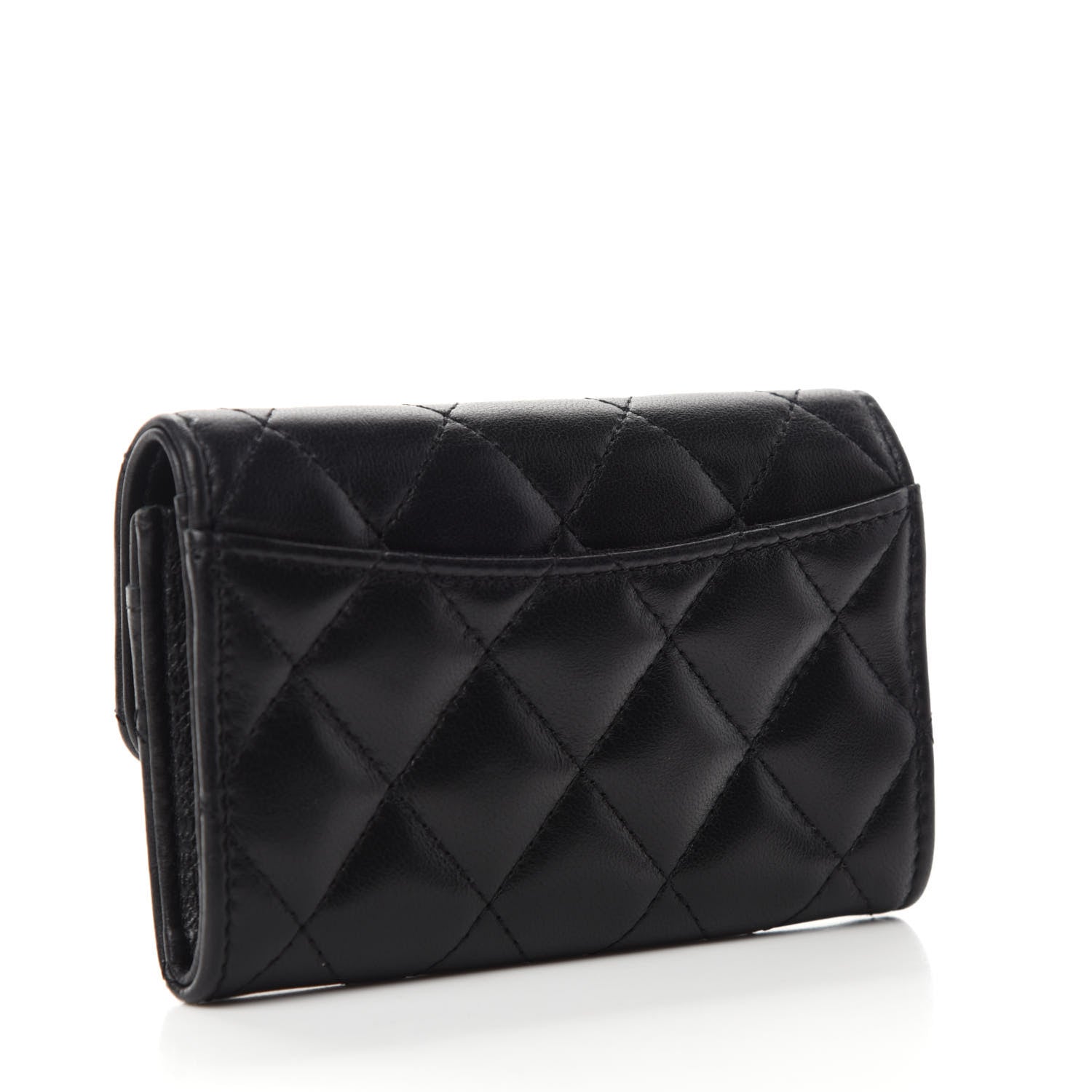 Chanel Lambskin Quilted Flap Card Holder Black 3 of 9
