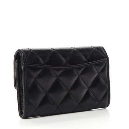 Chanel Lambskin Quilted Flap Card Holder Black 3 of 9