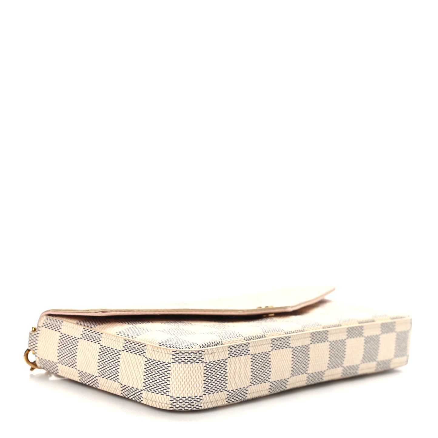 Damier Azur Pochette Felicie Chain Wallet Rose Ballerine