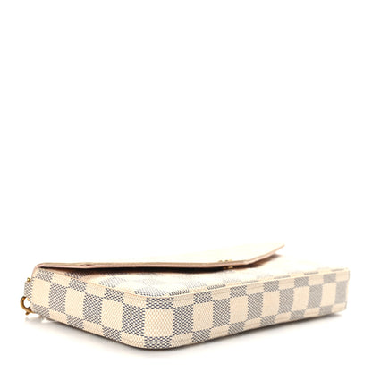 Louis Vuitton Damier Azur Pochette Felicie Chain Wallet Rose Ballerine 5 of 10