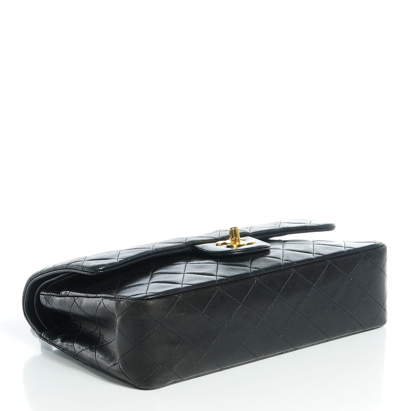 Lambskin Medium Double Flap Black