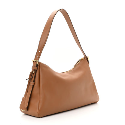 Prada Soft Calfskin Large Aimee Shoulder Bag Caramel 3 of 10