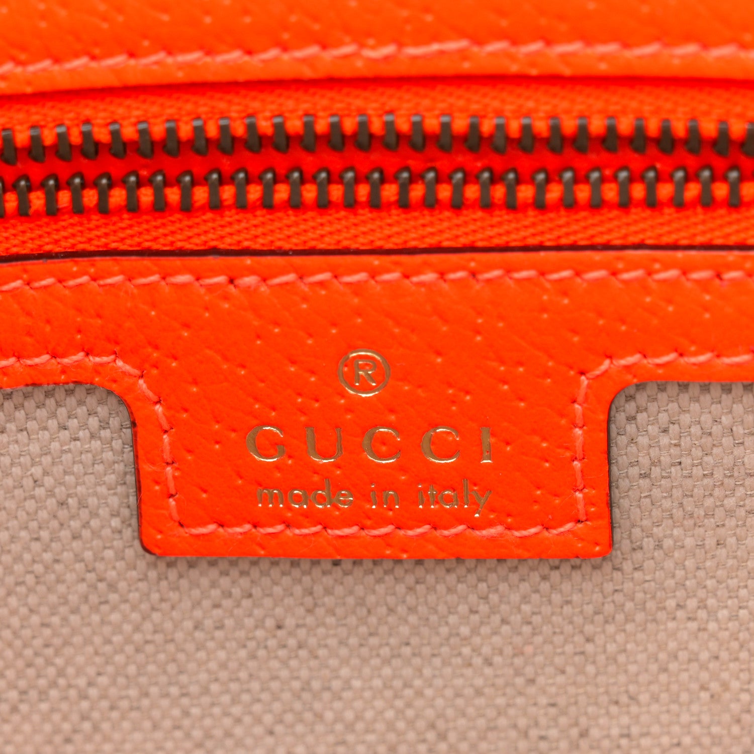 Gucci GG Supreme Monogram Textured Dollar Calfskin Web Ophidia Wristlet Shoulder Bag Beige Ebony Orange 6 of 11