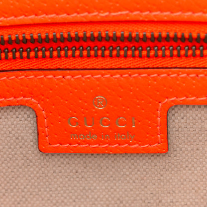 Gucci GG Supreme Monogram Textured Dollar Calfskin Web Ophidia Wristlet Shoulder Bag Beige Ebony Orange 6 of 11