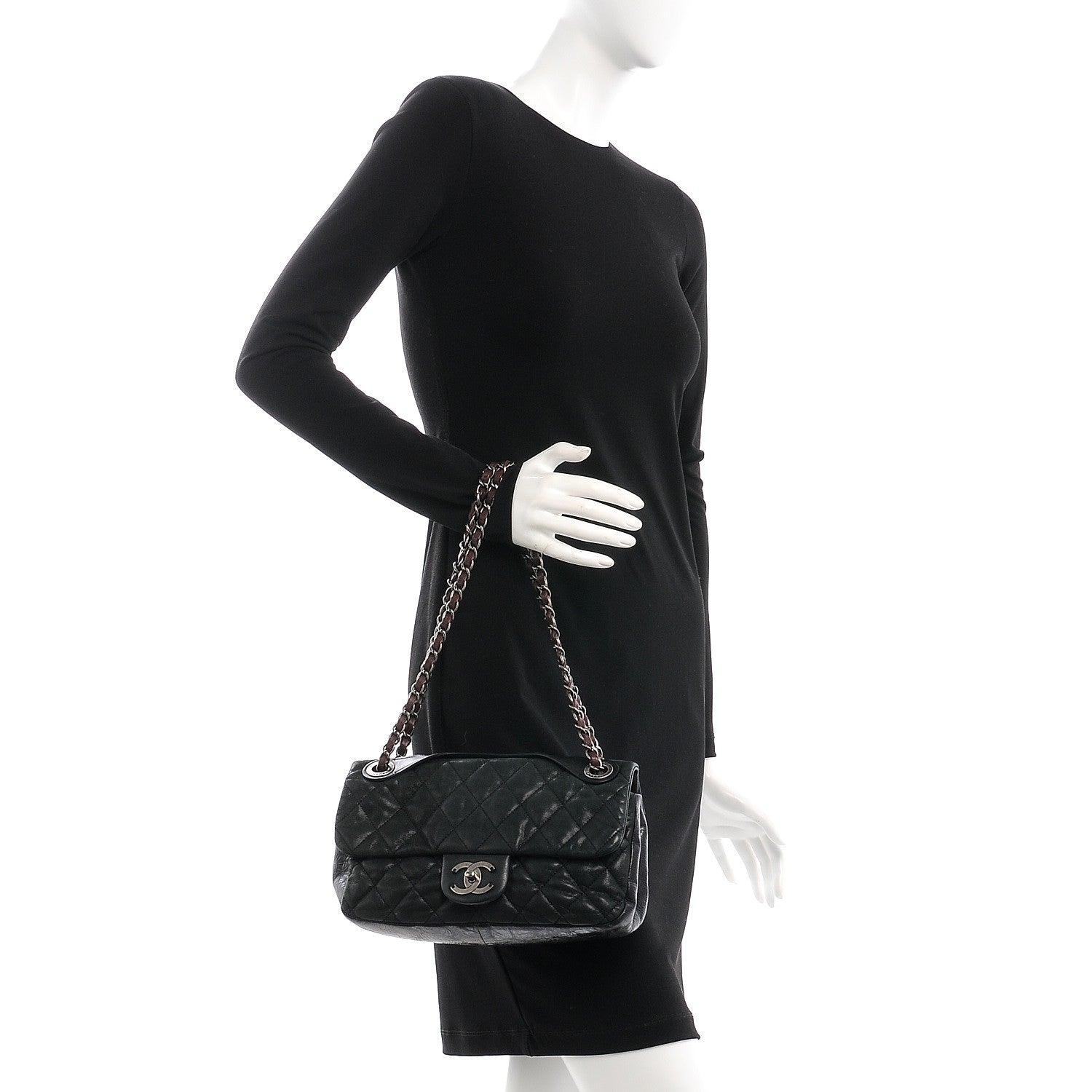Chanel Iridescent Calfskin Medium In The Mix Flap Black 3 of 9