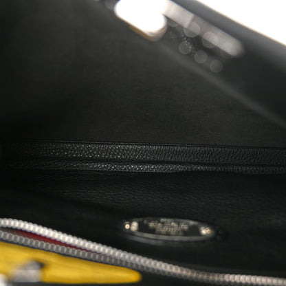 Fendi Cuoio Romano Selleria Crocodile Embossed Calfskin Monster Eyes Large Peekaboo Iconic Fit Satchel Black Sunflower 6 of 11