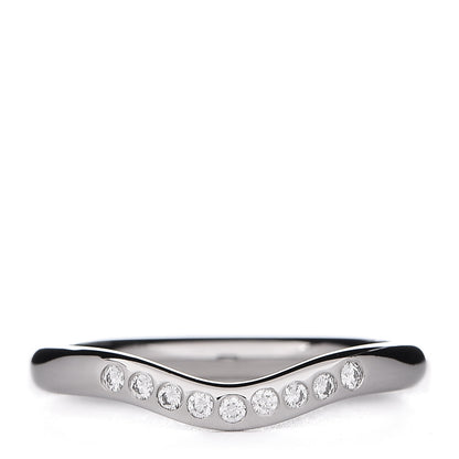 Tiffany Platinum Diamond Elsa Peretti Curved Wedding Band Ring 48 4.5 1 of 5