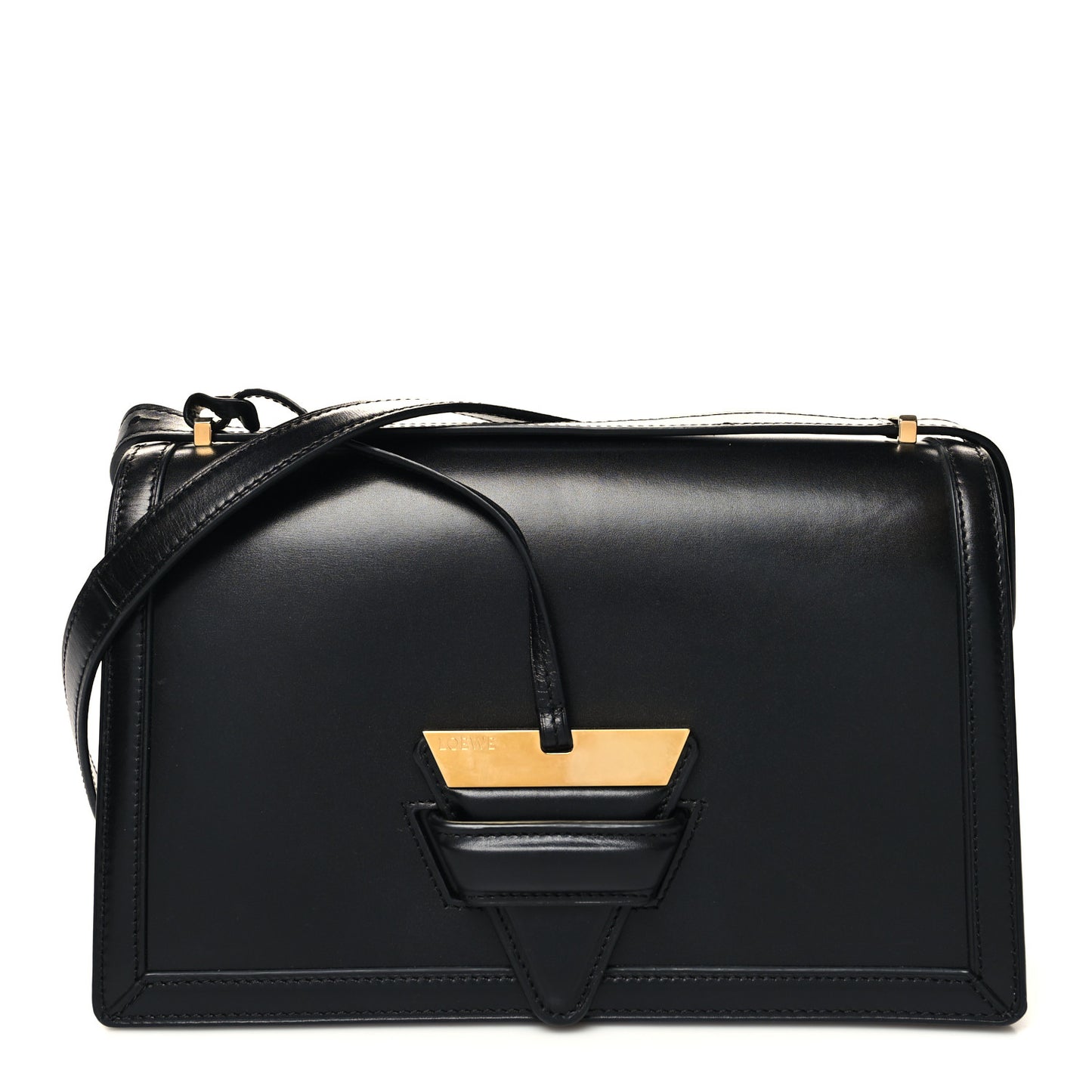 Calfskin Medium Barcelona Shoulder Bag Black