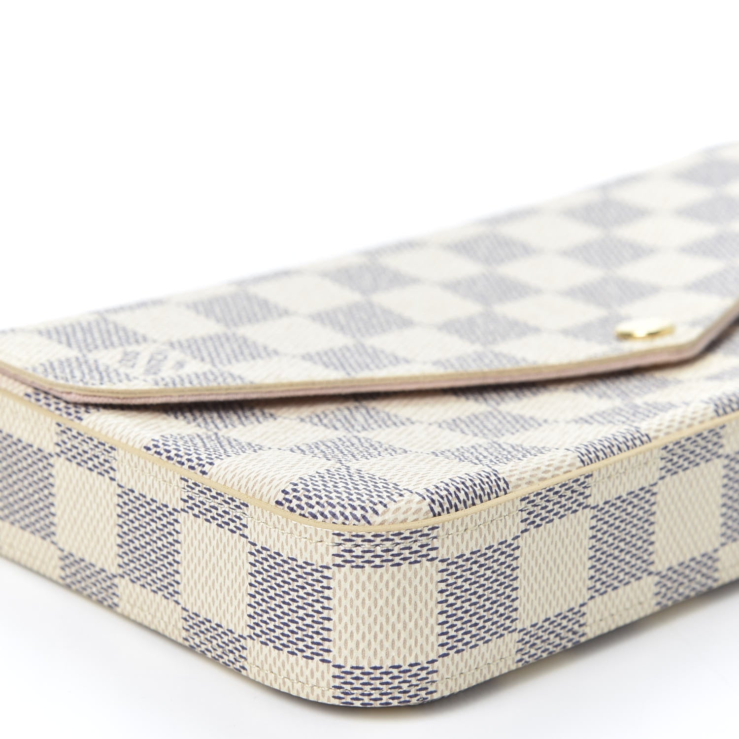 Louis Vuitton Damier Azur Pochette Felicie Chain Wallet Rose Ballerine 5 of 10