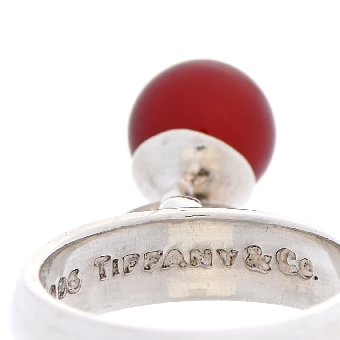 Sterling Silver Carnelian Dangle Ring 50 5.5