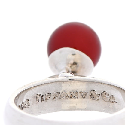 Tiffany Sterling Silver Carnelian Dangle Ring 50 5.5 4 of 6