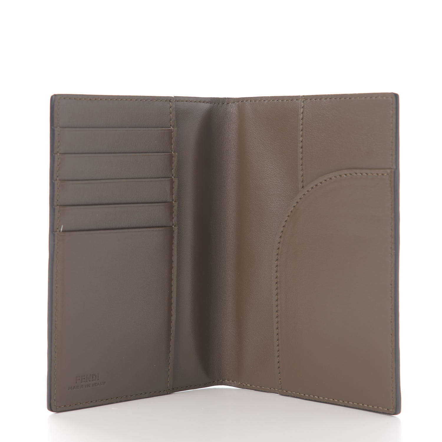 Fendi Vitello Soft Bi-Color FF 1974 Embossed Passport Cover Maya Black 5 of 8