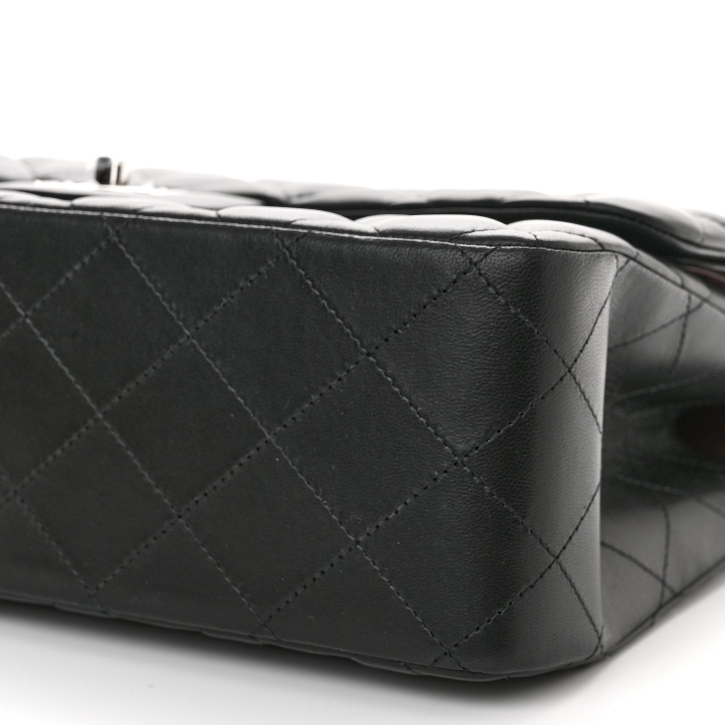 Lambskin Quilted Jumbo Double Flap Black