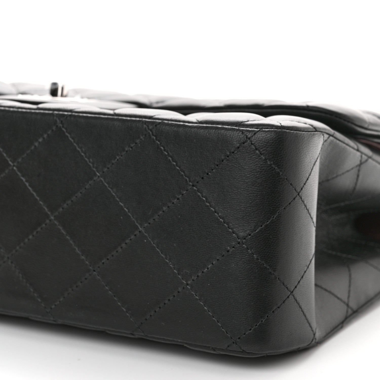 Chanel Lambskin Quilted Jumbo Double Flap Black 10 of 11