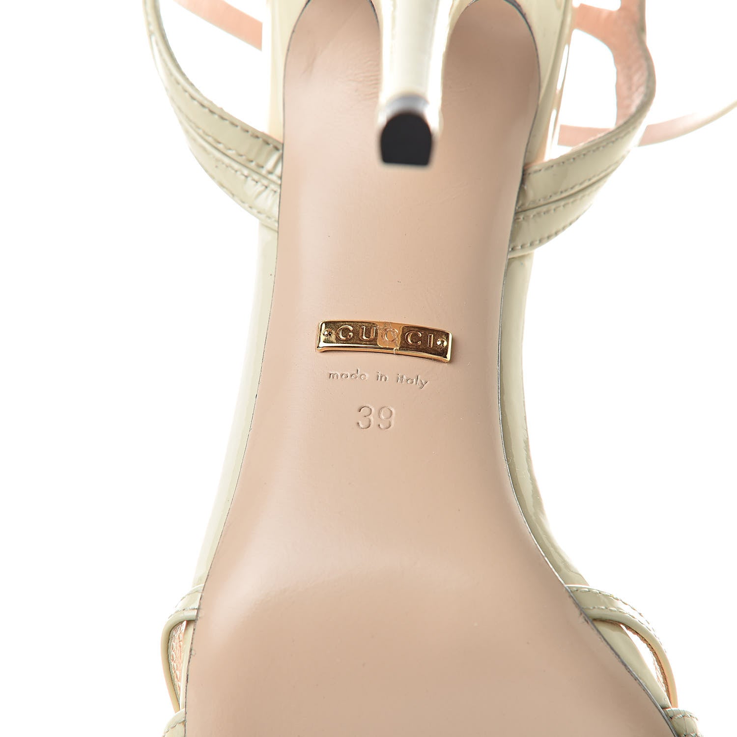 Gucci Vernice Crystal Sandals 39 Vintage White 7 of 9