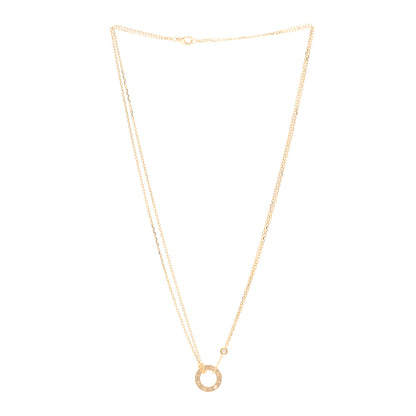 Cartier 18K Yellow Gold 2 Diamond LOVE Necklace 3 of 5