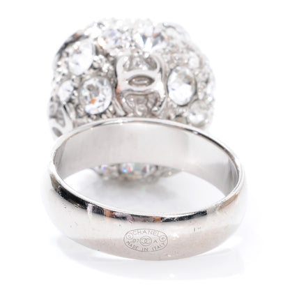 Chanel Crystal CC Ring Silver 6.25 6 of 6