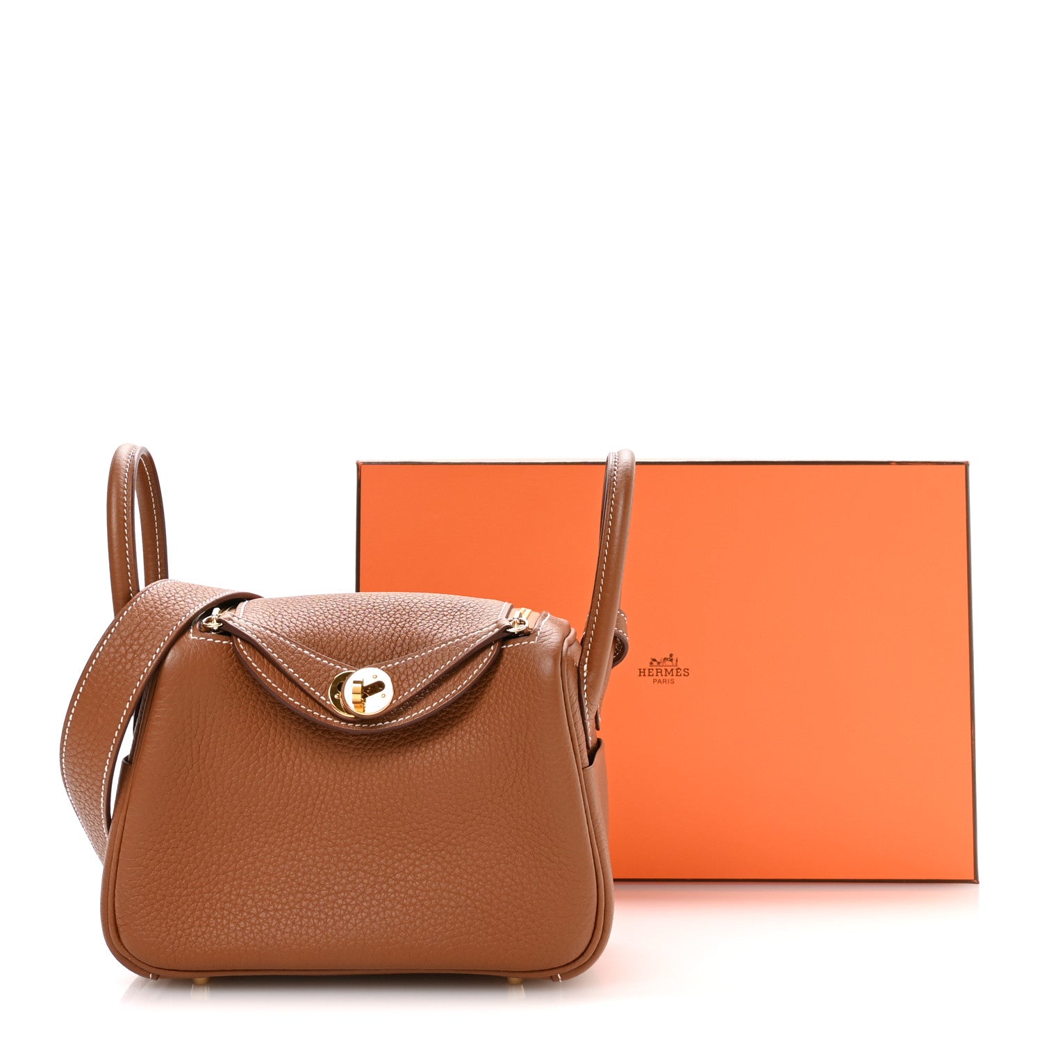 Hermes Taurillon Clemence Mini Lindy 20 Gold 11 of 11