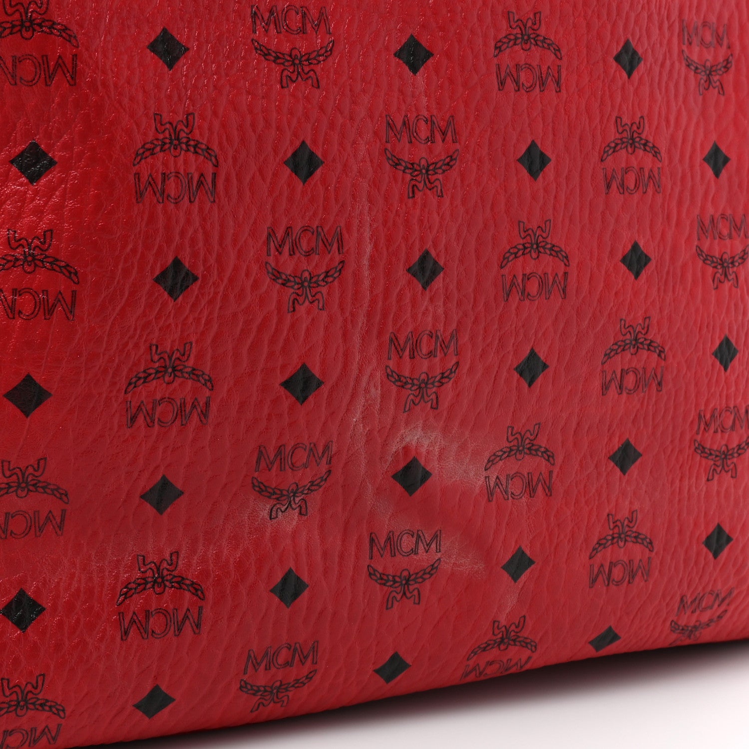MCM Visetos Large Anya Shopper Tote Ruby Red 11 of 20