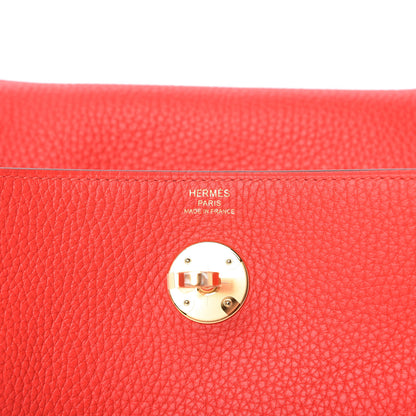 Hermes Taurillon Clemence Lindy 26 Rouge De Coeur 8 of 10