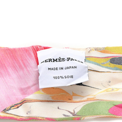 Hermes Silk Marble Silk Twilly Rose Vert Violet 2 of 7