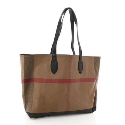 Burberry Coated Canvas Mega Check Medium Doodle Tote Black 3 of 10