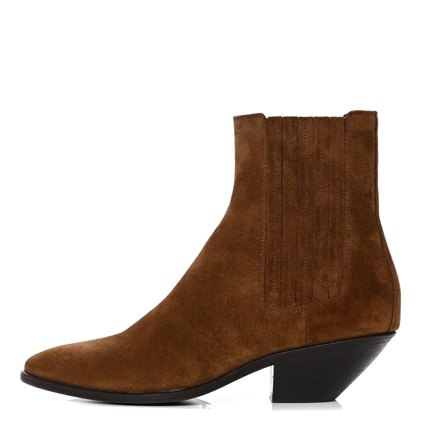 Saint Laurent Suede Brit Souple Ankle Boots 37 Brown 1 of 4