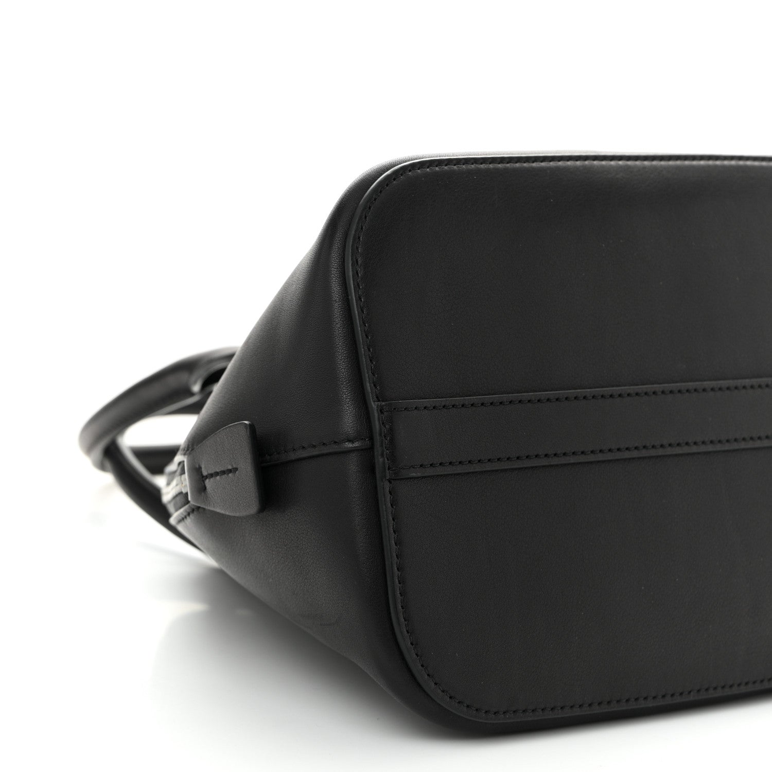 The Row Polished Saddle Calfskin Medium Devon Bag Black 8 of 9