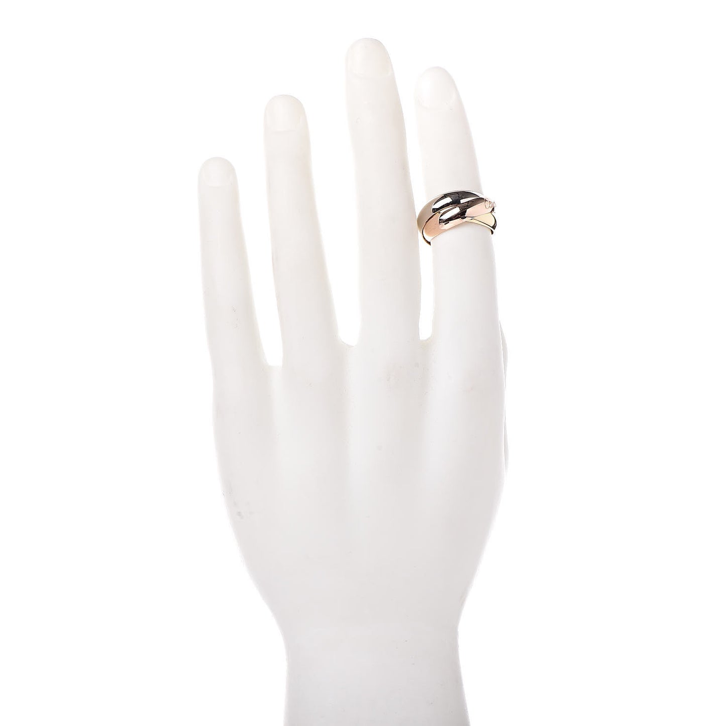 18K Pink Yellow White Gold Large Trinity Ring 55 7.25