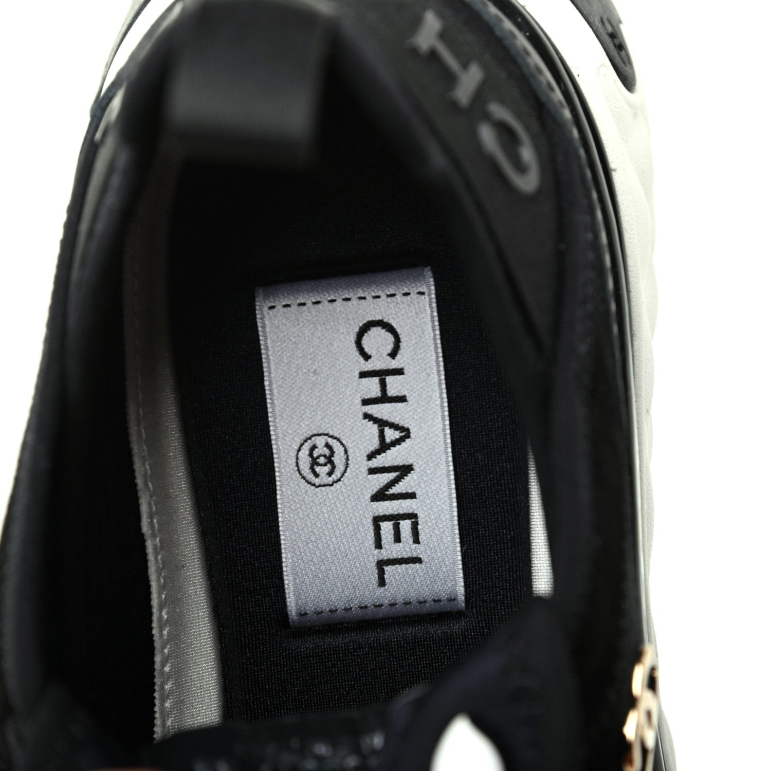 Chanel Velvet Calfskin Mixed Fibers CC Sneakers 38 Black 7 of 9