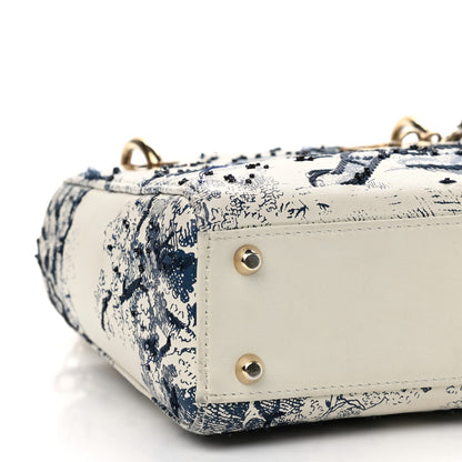 Christian Dior Calfskin Toile de Jouy Mini Lady Dior Blue 8 of 12