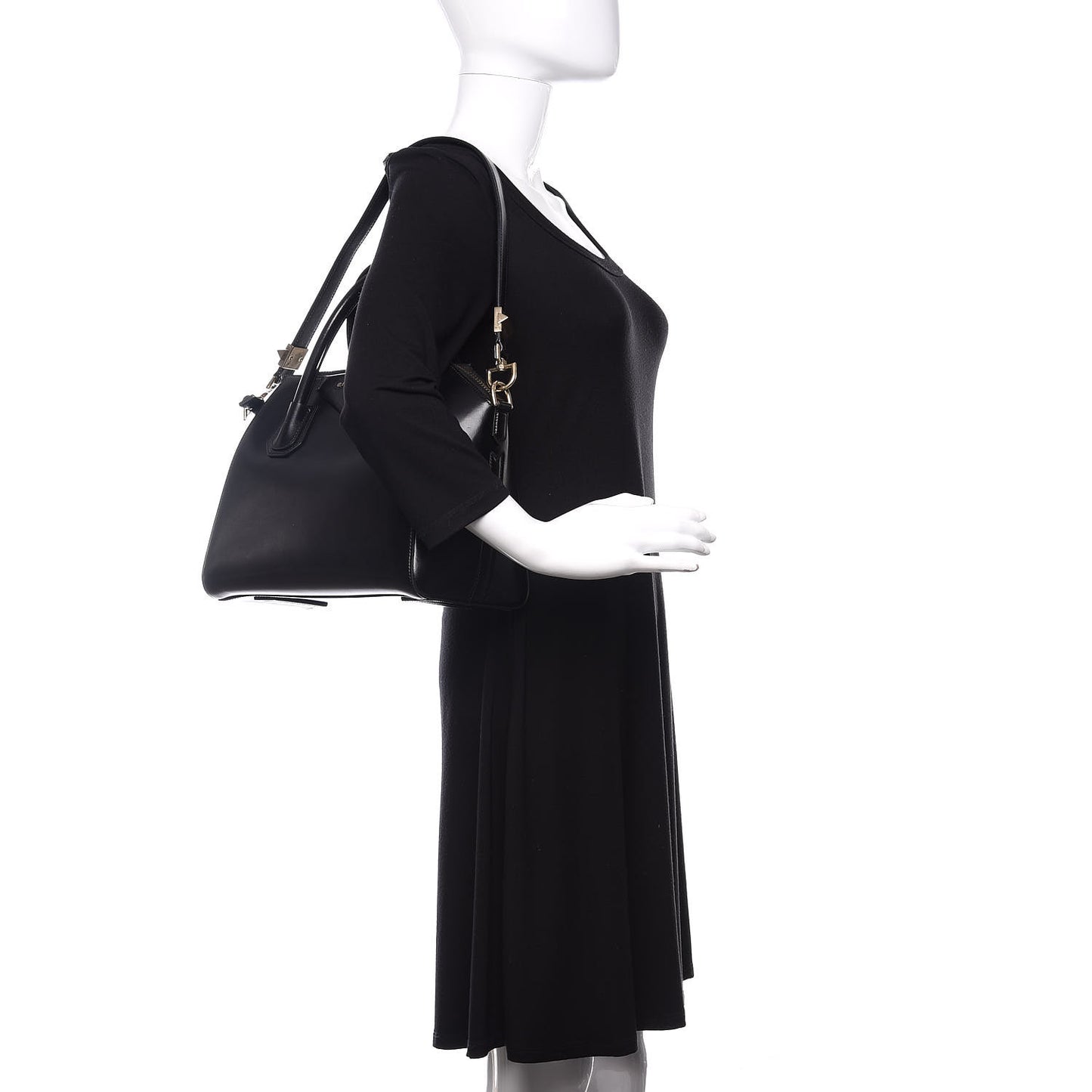 Shiny Lord Calfskin Small Antigona Black