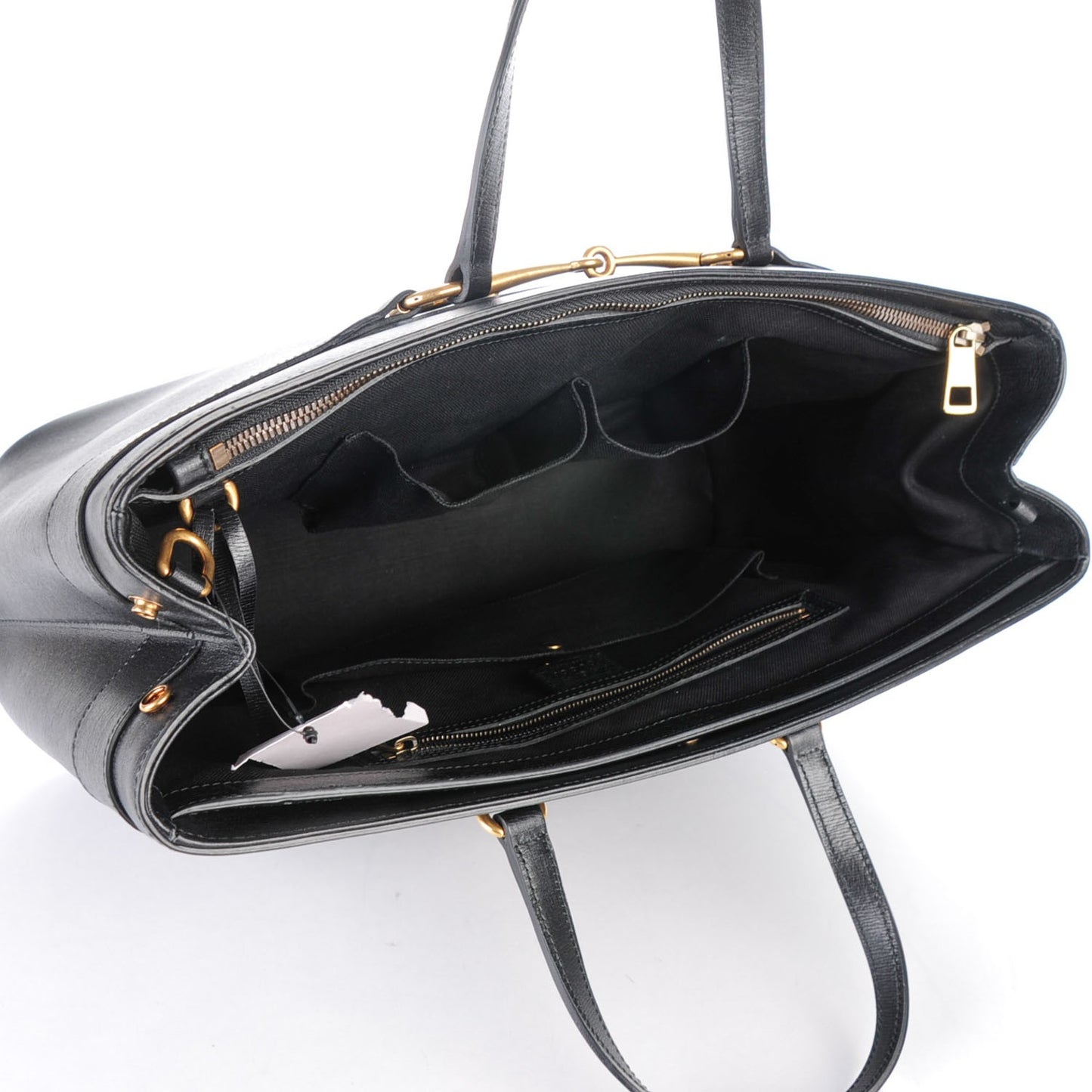 Textured Calfskin Large Bright Bit Tote Black