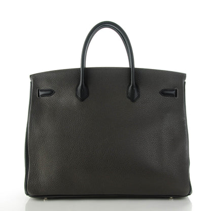 Hermes Taurillon Clemence Horseshoe Birkin 40 Black Graphite 17 of 22