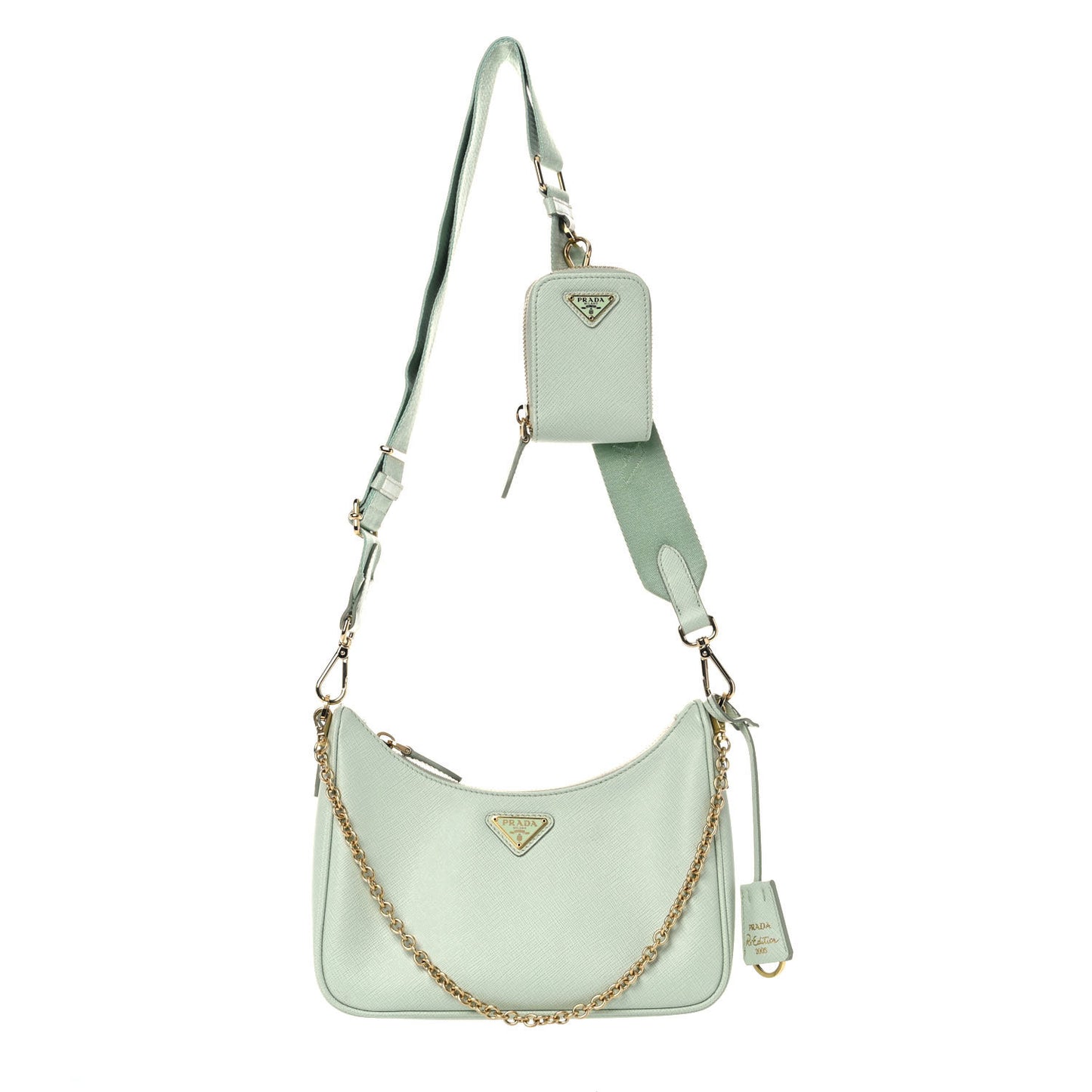 Saffiano Lux Re-Edition 2005 Shoulder Bag Acqua