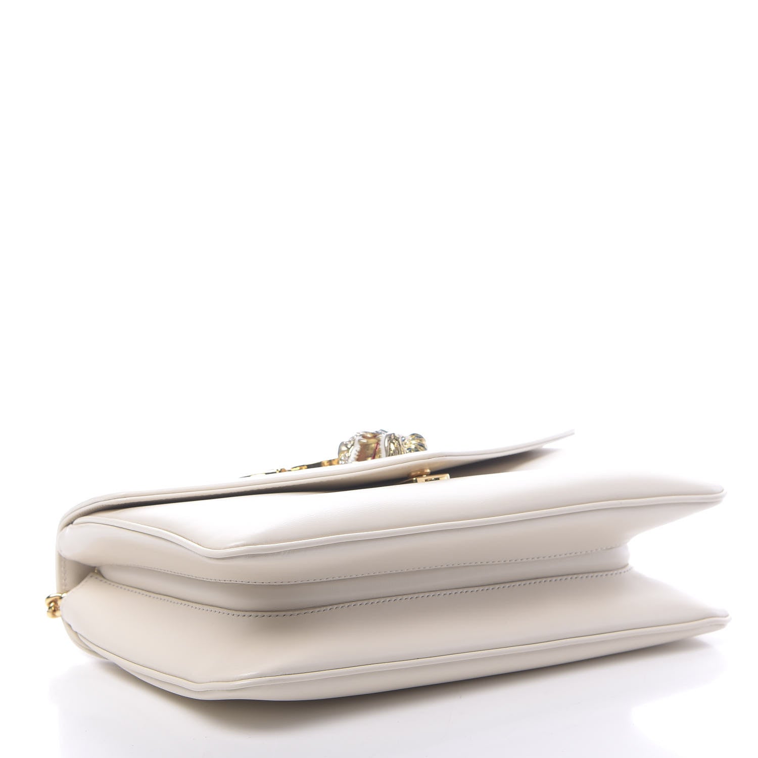 Gucci Vitello Palmellato Lux Crystal Medium Rajah Shoulder Bag Mystic White Multicolor 4 of 11