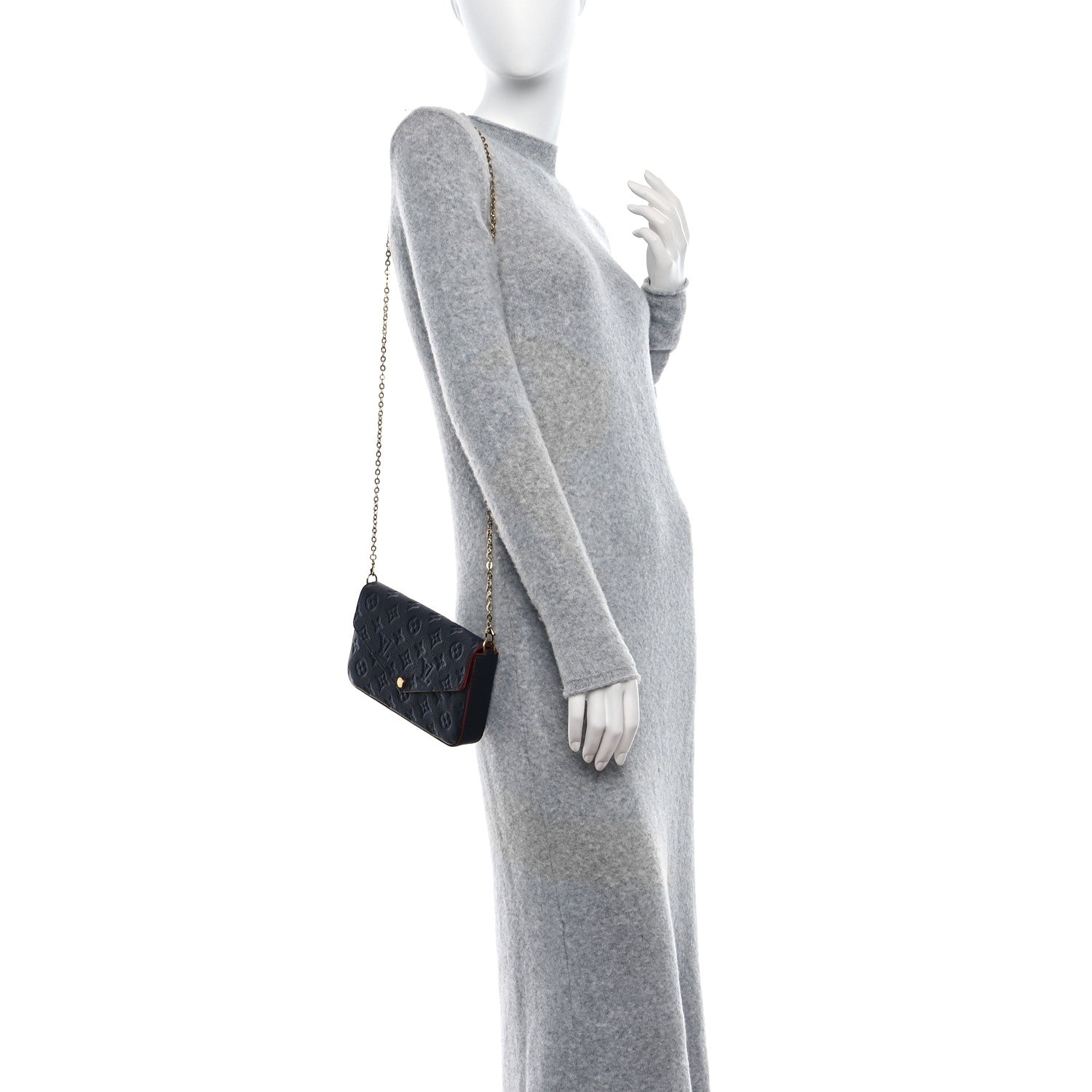 Louis Vuitton Empreinte Pochette Felicie Chain Wallet Marine Rouge 2 of 16