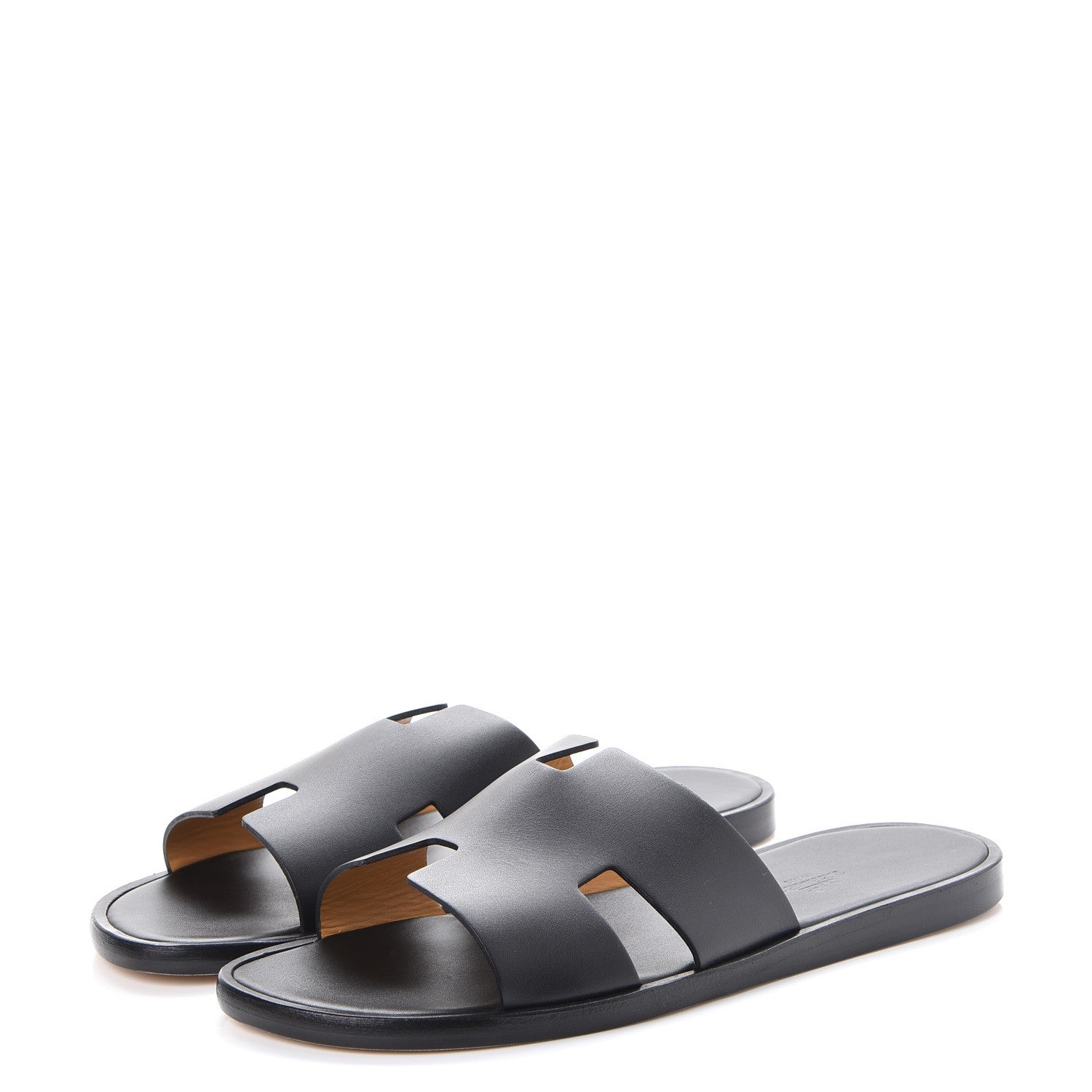 Hermes Calfskin Mens Izmir Sandals 42 Black 3 of 11