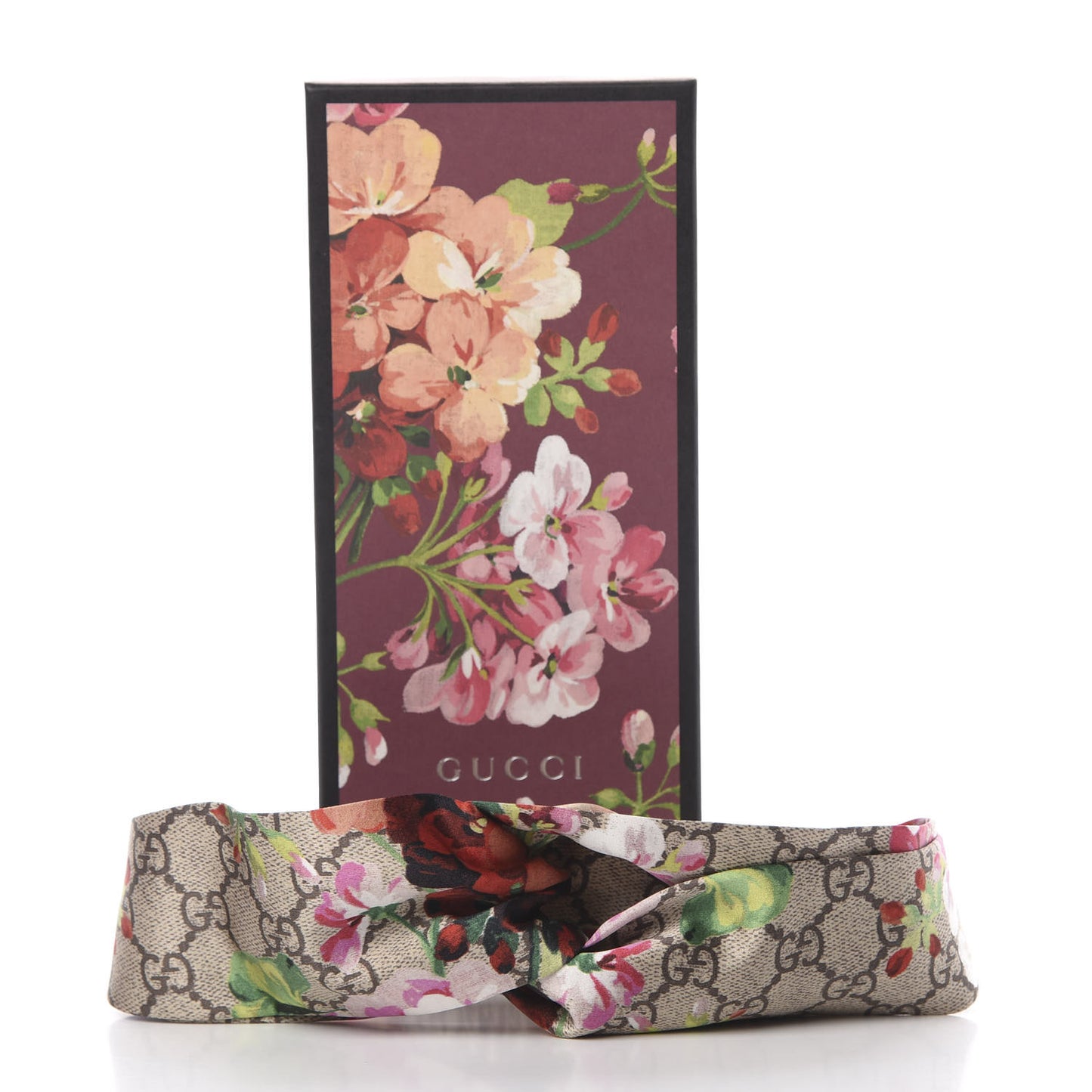Silk Monogram Blooms Print Headband Antique Rose