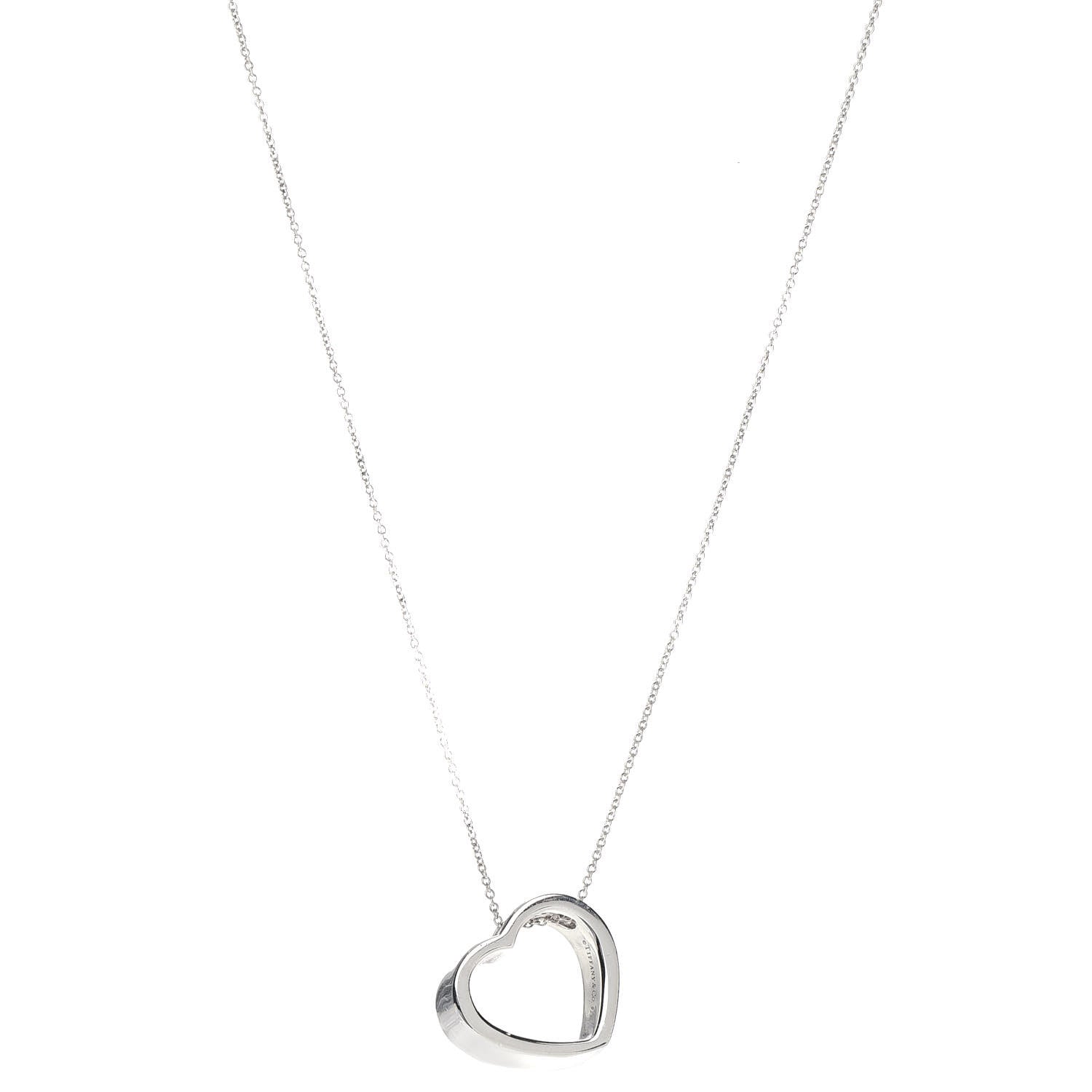 Tiffany Sterling Silver Slanted Heart Pendant Necklace 1 of 6